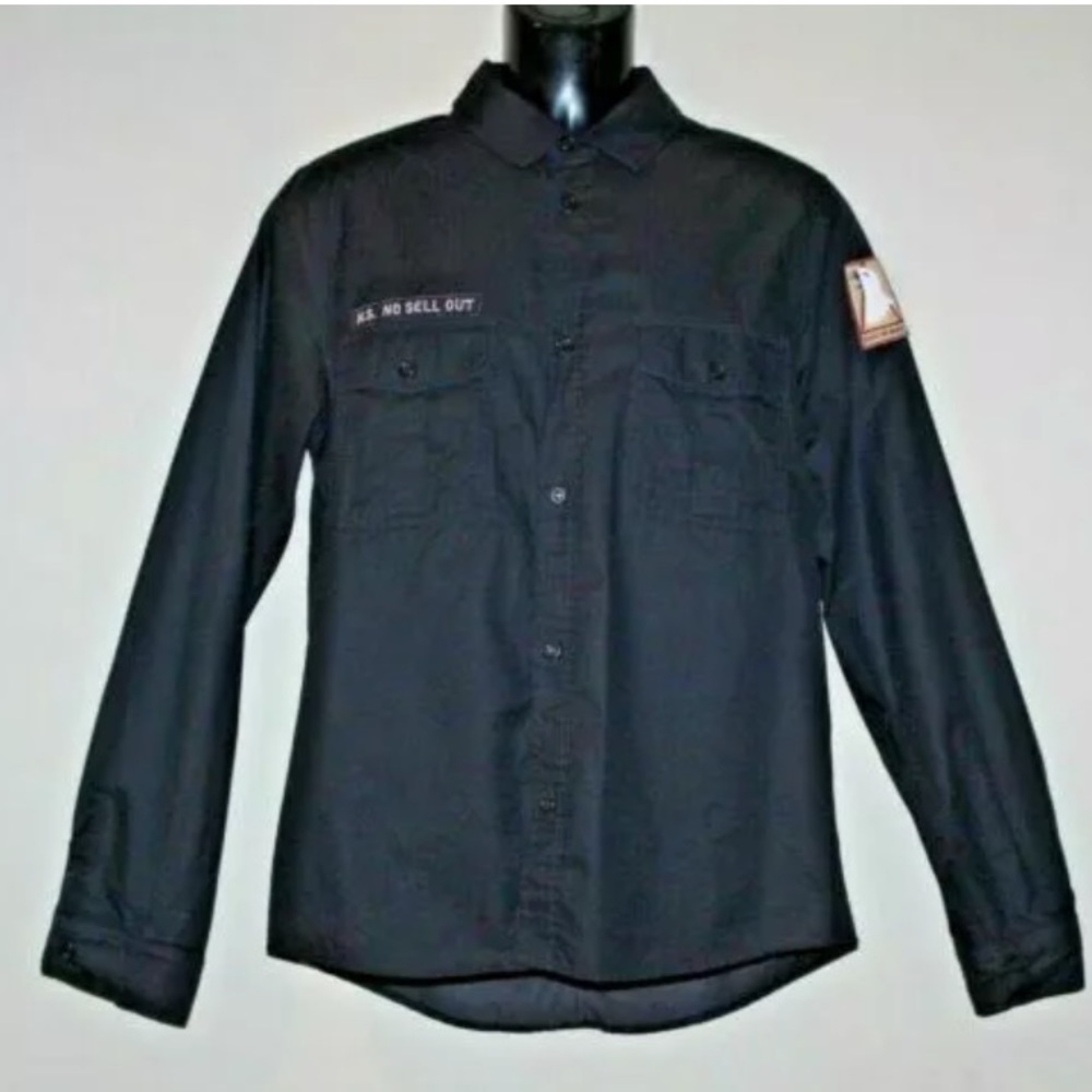 APC MEN’S BLACK RUE MADAME PARIS MILITARY SHIRT SM